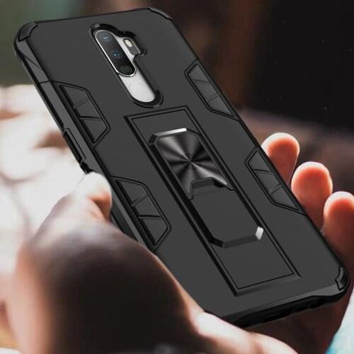 For OPPO A5 A9 2020 A11X Shockproof Case Magnetic Car Holder Ring Back Cover for OPPO A8 A52 A72 A92 R15 R17 Realme 5 Fundas