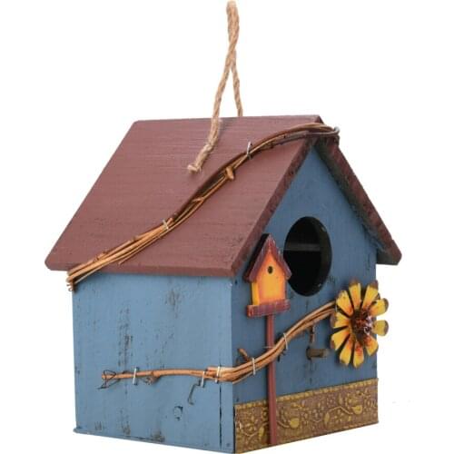 Bird House Birdhouse Birds Nest Hanging Decorative Decorate Natural Wooden Pine Wood Courtyard Garden