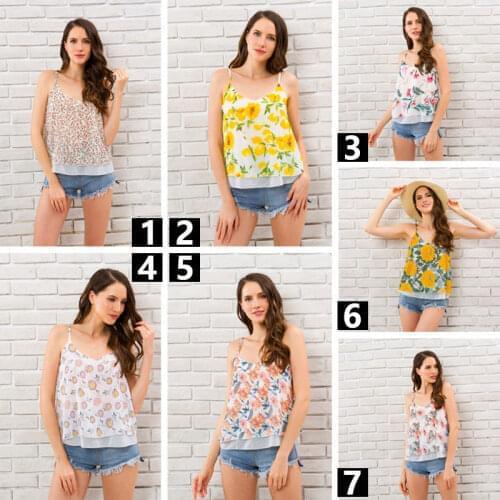 Bella Philosophy Wonder Tank Chiffon Blouses New Summer Sleeveless Shirt Floral Flower Cami Loose Female Top Vest Ladies Shirts