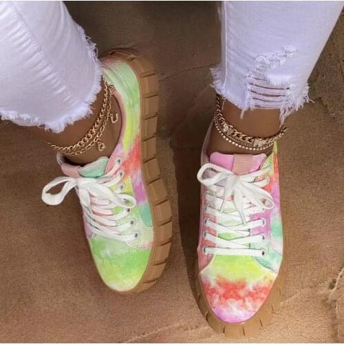 European and American Round Head Women Canvas Shoes Thick Bottom with Women Flats Large Size Printing