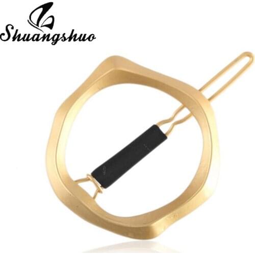 Shuangshuo Trendy Boho Section Irregular Circle Hair Clips Geometric Women Girls Hairpins Mothers Fashion Hair Jewelry Gifts