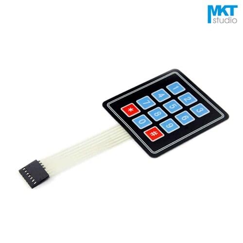 100Pcs Squared 4*3 Membrane Numeric Functional PVC Matrix Keypad Panel Switch For MCU Interfac