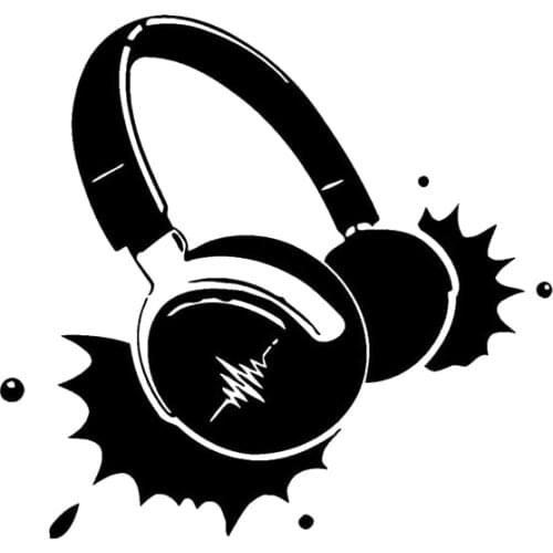 12.7*12cm Headphones Fun Window Bumper Vinyl Sticker Funny Car Window Bumper Novelty JDM Drift Vinyl Decal Sticker