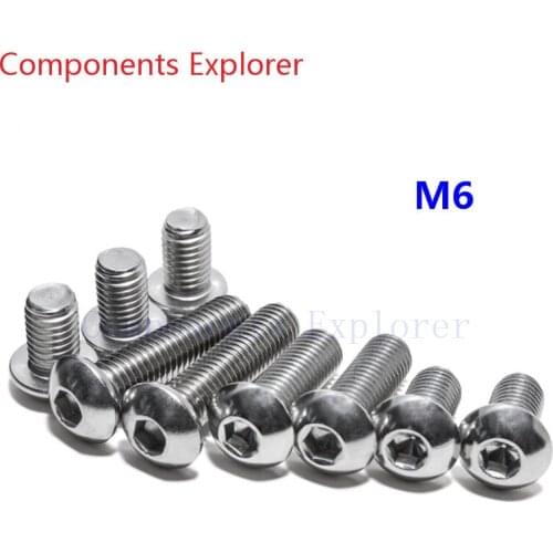 304# M6 Stainless steel button head bolts M6*10/12/16/20/25/30/35/40/45/50mm