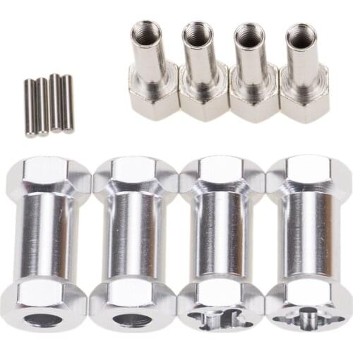 4pcs 12mm Hex Wheel Hub Drive Adaptor 25mm Extension Combiner Coupler for 1/10 RC Crawler Axial SCX10 D90