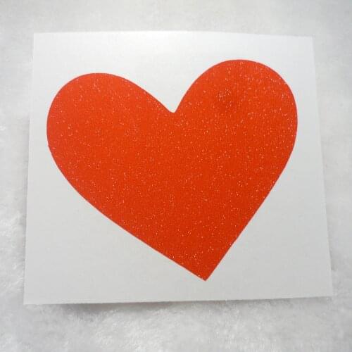 9x7.8cm Red glitter large heart stickers Seals
