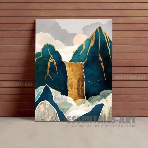 Nordic Abstract Indigo Plant design Canvas Wall Art Painting Poster Bedroom studio print Living kid Room Home Decoration Prints