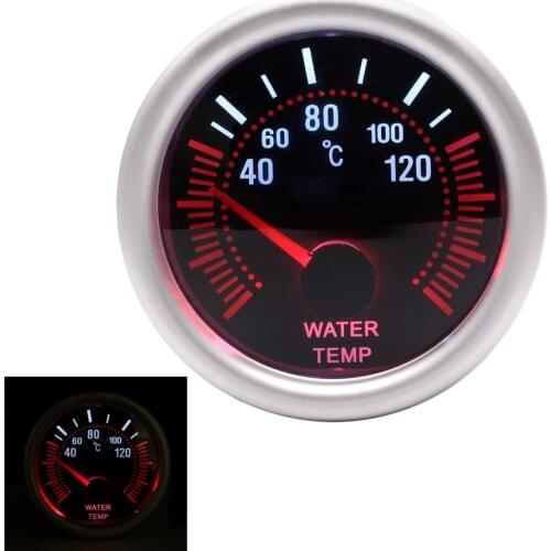 Water Temperature Meter Car Auto Water Temp Gauge 40~120 Celsius 2" 52mm Universal White LED Smoke Len Digital 12V with Sensor