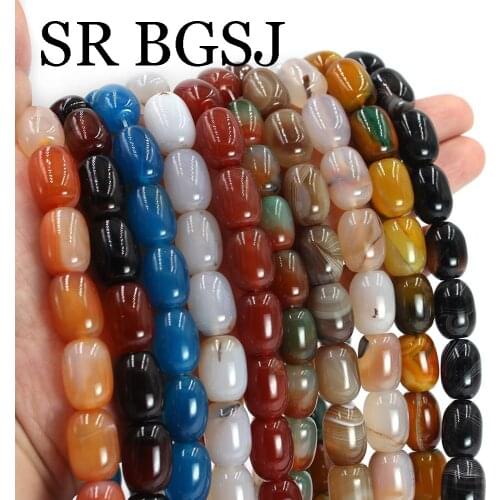 Free Shipping 30%OFF 13x18mm Wholesale Natural Gems Stone Column Beads Jewelry Findings DIY Agat Spacer Beads 15"