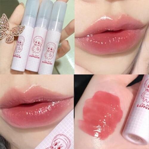 Cappuvini Liquid Lipstick Water Luminous Lip Gel Clear Light Mirror Lip Glaze Longlasting Waterproof Lip Gloss Lip Makeup TSLM2