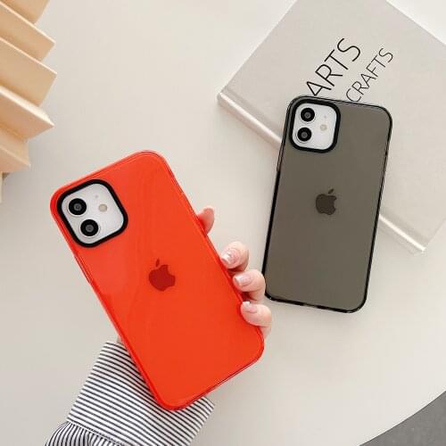 Moskado TPU Black Circle Solid Color Phone Case for iphone 11 12 Pro Mini Max X XR XS Max 7 8 Plus Mobile Phone Protective Shell