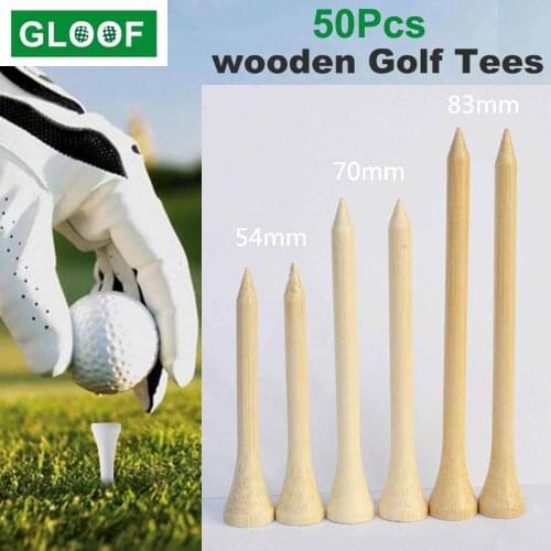 50Pcs/Set Wooden Golf Tee Tees Replacement Driving Range Hitting Trainer Club Accessories Golf Tees Ball Holder