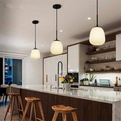 Design Milk White Glass Ohm Pendant Lights Nordic Modern Staircase Bar Dining Table Hanging Lamps Restaurant Bedroom Lighting