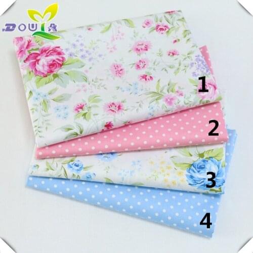 Cotton twill cloth rose small Suihua cloth cotton bed linen pillow bit four piece of fabric