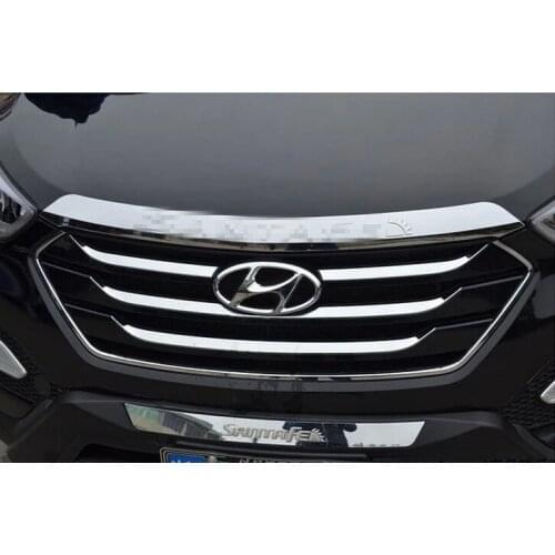 Chromed ABS Plastic Hood Grill Grille Trim Cover For Hyundai Santa fe IX45 2013-2016