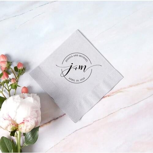 Customized Logo any text Be Married Mr and Mrs Personalized Wedding Napkins First Communion Personalize Wedding dinner