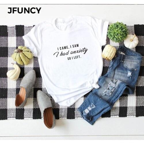 JFUNCY Plus Size Women T-shirts 2020 Summer Letter Printed T Shirt Female Short Sleeve Cotton Tshirt Woman Casual Loose Clothes