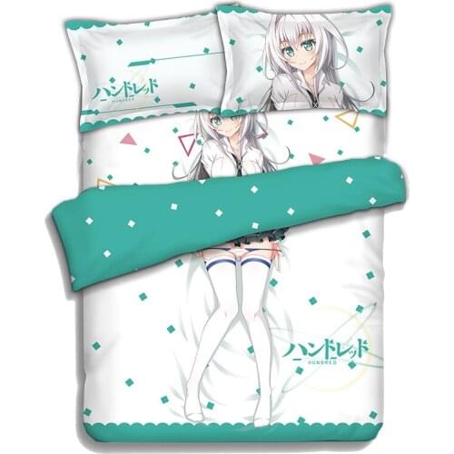 Hundred Emilia Anime Bedding Sheet Bedding Sets Bedcover Pillow Case 4PCS