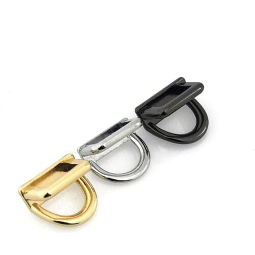 2pcs Metal Double Ring Hang Buckle Bag Side Clasp With Screws for Leather Craft Bag Strap Belt Handle Shoulder Shoes Accessories