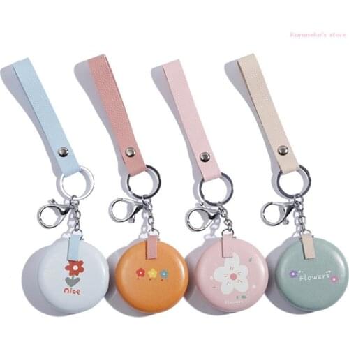 HX6D Mini Mirror Pendant Keychain Handheld Cosmetic Mirror Keyring Foldable Makeup Vanity Mirror for Women Girls Ladies Gifts