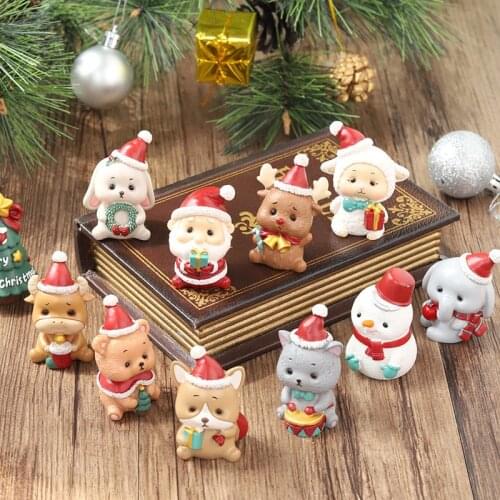 Mini Christmas Santa Claus Snowmen Fairy Garden Miniature Figurines Decor Toys