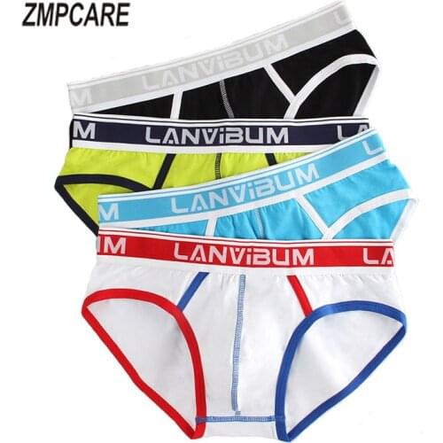 2020 Men Briefs Underwear Cotton Mens Briefs with Pouch Bikini Addict Man Slip Cueca Male Panties Underpants Gay Underwear