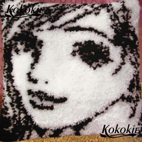 Cross stitch sets sale Crocheting Rug Yarn embroider Needlework kits Threads embroidery Latch Hook Rug cartoon girl carpet