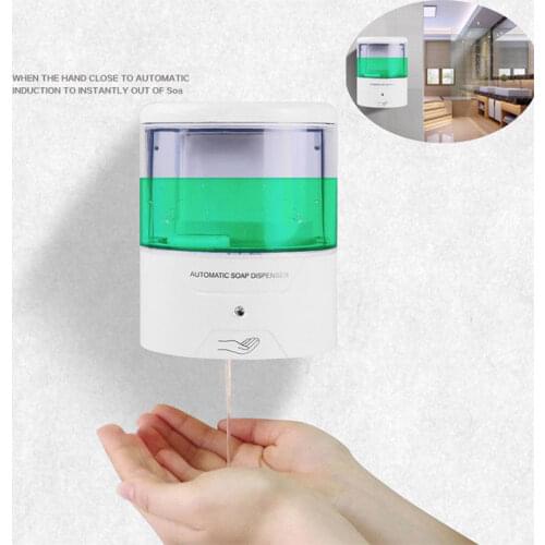 Battery Powered 600ml Wall-Mount Automatic IR Sensor Soap Dispenser Touch-free Kitchen Soap Lotion Pump for Kitchen Bathroom