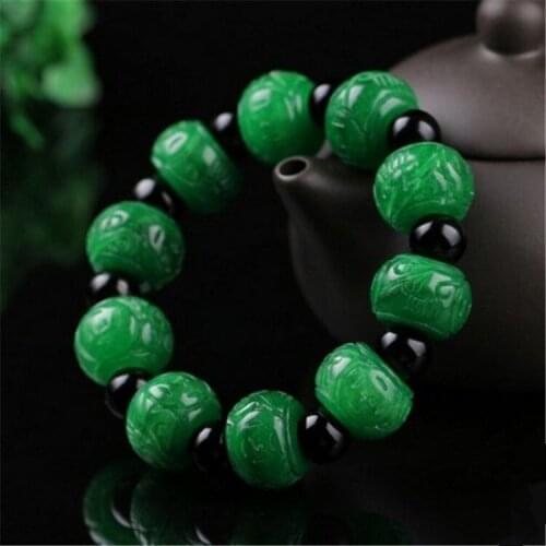 100% real green jade bracelets jadeite bangles real beads bracelet for men women jade gift real green jade bangle 17*14mm