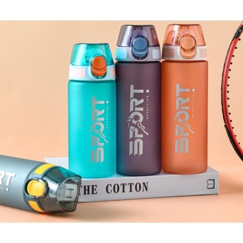 New Sports Water Cup PC Space Cup Straw Cup Press The Elastic Cover Lock Button Plastic Water Bottle Tness Portable