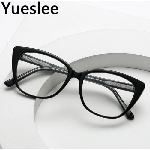 49794 Plastic Titanium Anti Blue Light Retro Cat Eye Glasses Frame Men Women Optical Fashion Computer Eyeglasses