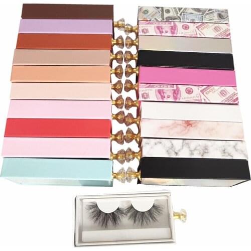 Wholesale rectangle lash box alse Eyelash packaging box fake mink lashes boxes faux strip diamond magnetic case empty print logo