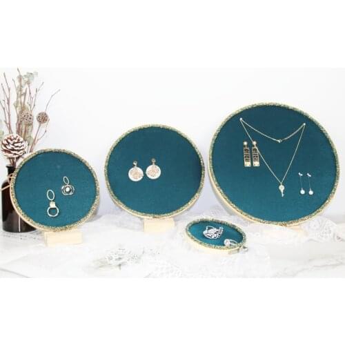 11cm-26cm Jewelry Gauze Display Rack Earring Holder Wood base Women Dresser Toilet Table Ornament