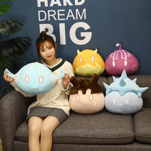35/45cm Plush Pillow Hot Game Genshin Impact Plush Pillow Slime Plushie Toys Genshin Impact Elemental Slime Kids Birthday Gift