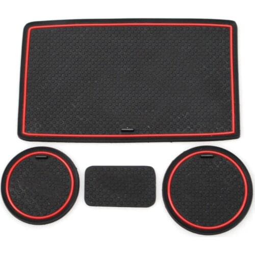 Rubber Car Door Gate Slot Pads Non-Slip Car Water Cup Mats Cover Decoration 3colors for 2008-2015 Jeep Wrangler