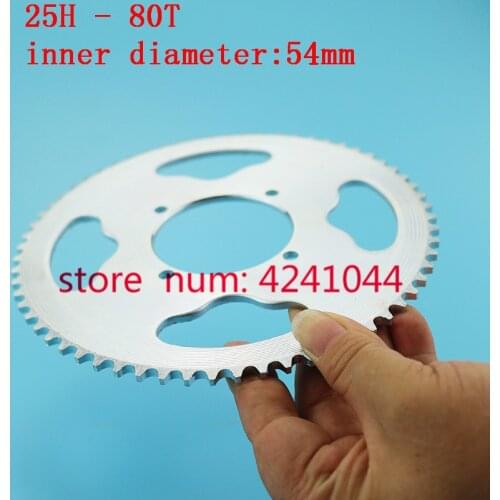 Silver Rear chain Sprocket 25H 80T 54mm 80 Teeth For Pocket Dirt Bike ATV Quad Go Kart Buggy Scooter Minimoto Motorcycle
