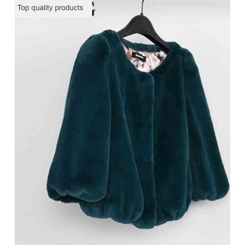 2020 Fashion Faux Fur Coat Female Short High Imitation Rabbit Fur Jacket Women Warm Winter Coats chaqueta mujer YQ239