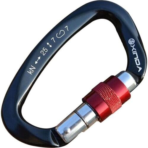 Climbing 25KN Professional Carabiner D Shape Climbing carbine buckle Safety Lock Outdoor Rock Climbing Buckle Equipment