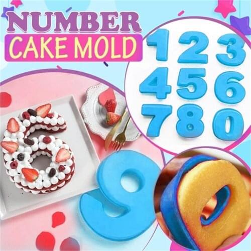 Birthday Number Cake Mold Silicone Number Molds 0-9 Arabic Number DIY Cake Mould Baking Mold For Birthdays Anniversaries Cake