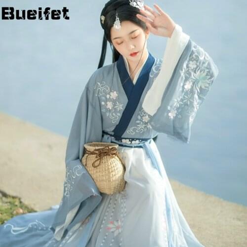 Chinese Traditional Folk Hanfu Women Costume Ancient Tang Dynasty Princess Dance Wear Lady Fairy Cosplay Clothes Oriental Suit