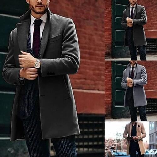 Spring/Autumn Wool Thick Blends Single Breasted Suits Jackets 2021 Custom Made Long Overcoat Groom Wear Business Blazer Tuxedos