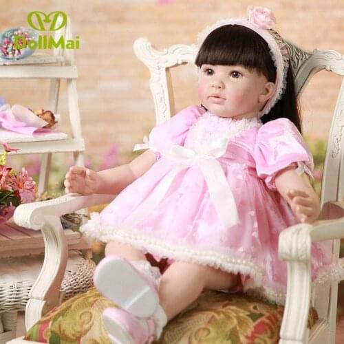 60cm handmade vinyl silicone reborn baby dolls high-end princess girl toddler newborn babies dolls toys for child xmas gift
