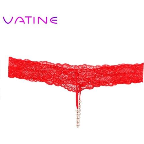 VATINE Womens Thong Underpants Transparent Babydoll Pearl Female Exotic Apparel Lace Transparent Women Sexy Lingerie