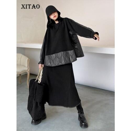 XITAO Vintage Casual Women Sets Winter Tide Fashion New Casual Style O Neck Collar Long Sleeve Elastic Waist Elegant DZL2320