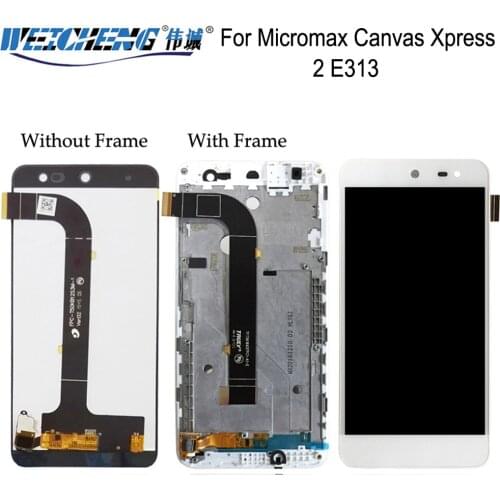 For Micromax Canvas Xpress 2 E313 LCD Display +Touch screen digitizer Assembly With Frame for Micromax E313+tools+Tape