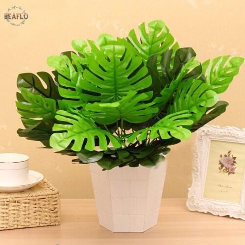 1Bunch Artificial Plant Plastic Fake Monstera Leaves Wedding Flower Floristry Arrangement Home Decoration