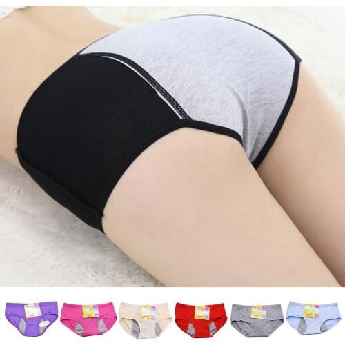 1Pcs Women Physiological Panties Briefs Leakproof Menstrual Period Lengthen The Broadened Female Underwear Health 7Colors Size M