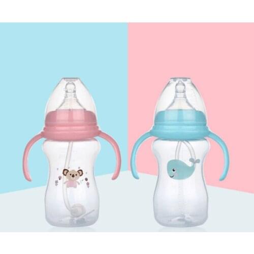 180/240/300ml PP Baby Feeding Bottles Cups Kids Water Milk Bottle Soft Mouth Duckbill Sippy Infant Drink Training Feeding Bottle