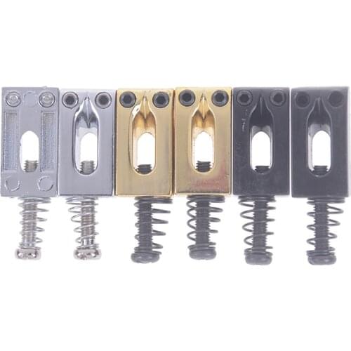 2pcs Electric Guitar Part Saddles Chrome Tremolo Bridge Saddles Replacement Parts For Electric Guitar Spring Screw Accessories