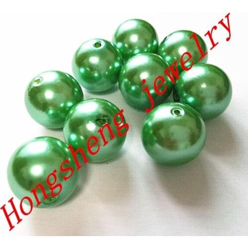 20mm 110pcs/lot Light Green color chunky Acrylic Pearl Beads for Chunky Necklace Jewelry making#34
